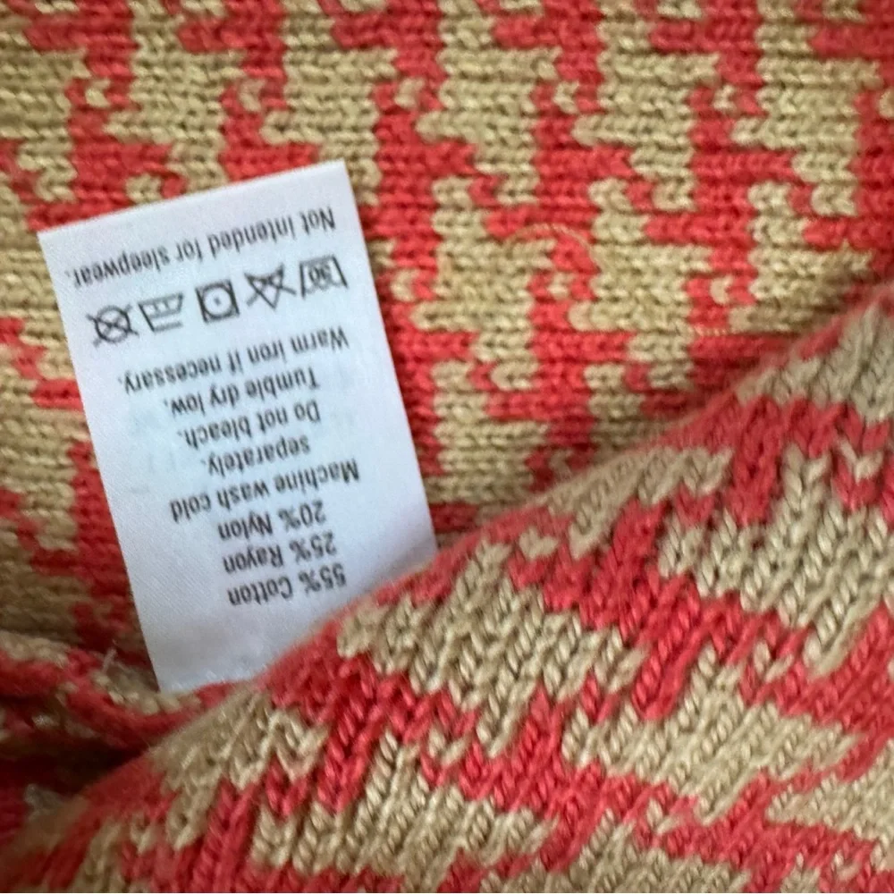 Janie and Jack Beige and Coral Knit Sweater Cape. Size 6-12 Months. Great Cond.
